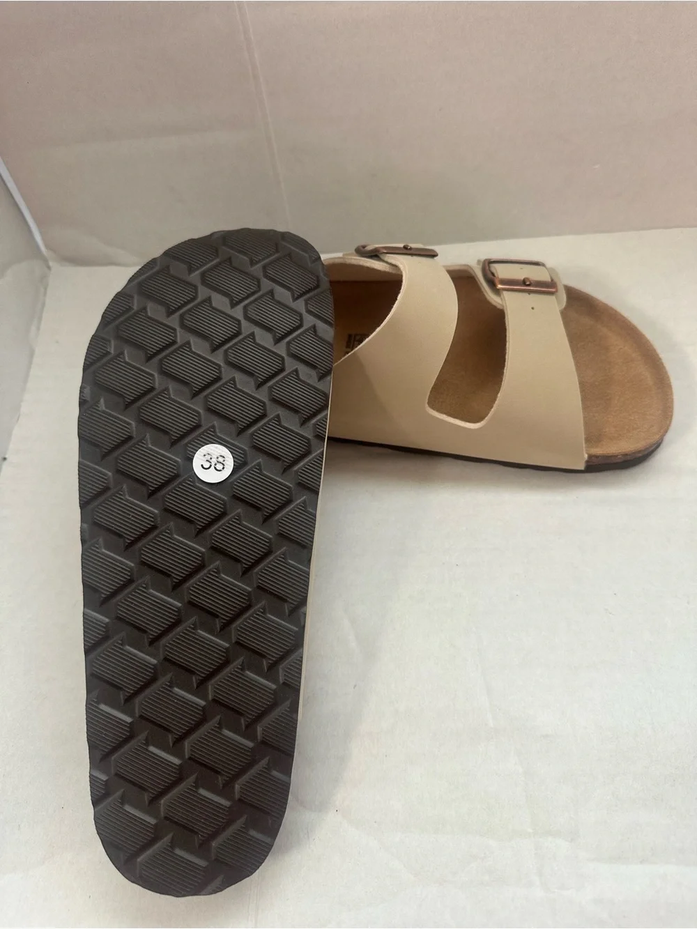 NEW Odoly Footbed Slide Strap Buckle Casual Sandals Size 38 Women's